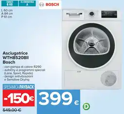 Carrefour Asciugatrice WTH8520811 Bosch offerta