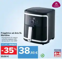 Carrefour Friggitrice ad Aria 5L Mandine offerta