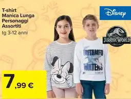 Carrefour T-shirt Manica Lunga Personaggi Assortiti offerta