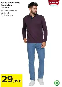 Carrefour Jeans o Pantalone Gabardina Carrera offerta