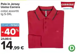 Carrefour Polo in Jersey Uomo Carrera offerta