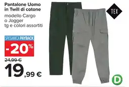Carrefour Pantalone Uomo in Twill di cotone offerta