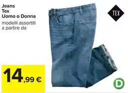 Carrefour Jeans Tex Uomo o Donna offerta