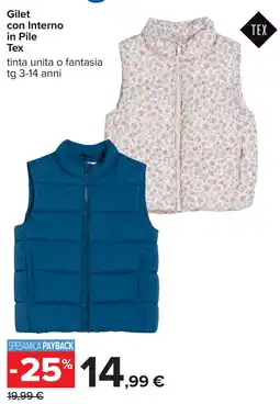 Carrefour Gilet con Interno in Pile Tex offerta