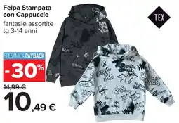 Carrefour Felpa Stampata con Cappuccio offerta