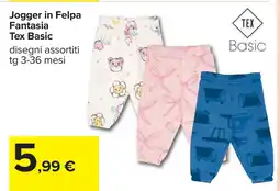Carrefour Jogger in Felpa Fantasia Tex Basic disegni offerta