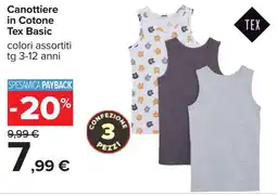 Carrefour Canottiere in Cotone Tex Basic offerta