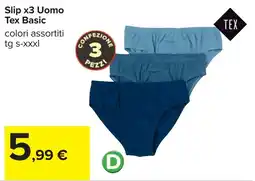 Carrefour Slip x3 Uomo Tex Basic offerta