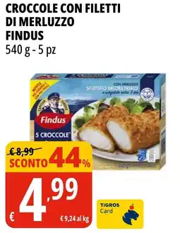 Tigros Croccole con filetti di merluzzo FINDUS offerta