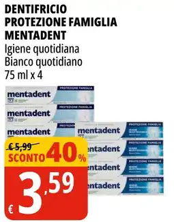 Tigros Dentifricio protezione famiglia MENTADENT offerta