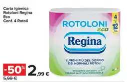 Carrefour CARTA IGIENICA ROTOLONI REGINA ECO offerta