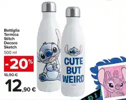 Carrefour Bottiglia Termica Stitch Decoro Sketch offerta
