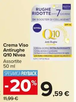 Carrefour Crema Viso Antirughe Q10 Nivea offerta
