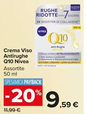 Carrefour Crema Viso Antirughe Q10 Nivea offerta