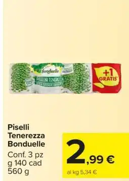 Carrefour Piselli Tenerezza Bonduelle offerta