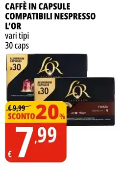 Tigros Caffè in capsule compatibili nespresso L'OR offerta