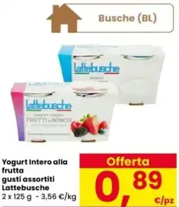 Interspar Yogurt Intero alla frutta gusti assortiti Lattebusche offerta