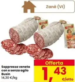 Interspar Soppressa veneta con e senza aglio Busin offerta