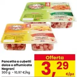 Interspar Pancetta a cubetti dolce o affumicata Negroni offerta