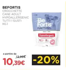 Arcaplanet Befortis crocchette cane adult hypoallergenic tutti i gusti offerta