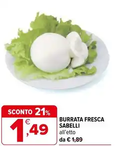 Iperal Burrata fresca sabelli offerta