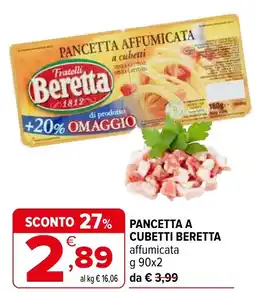Iperal Pancetta a cubetti BERETTA offerta