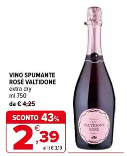 Iperal Vino spumante rosé VALTIDONE extra dry offerta