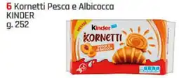 Supermercati Dok 6 Kornetti Pesca e Albicocca KINDER offerta