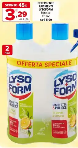 Iperal Detergente pavimenti LYSOFORM bipacco offerta
