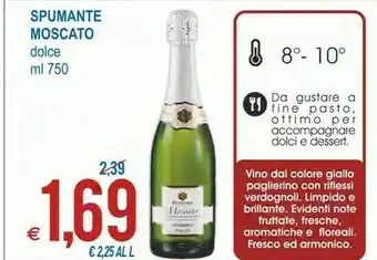 MD Discount Spumante moscato dolce 750 ml offerta