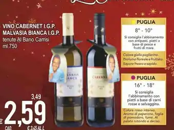Tenute al bano carrisi cabernet igp 750 ml
