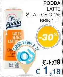 Coop PODDA LATTE S.LATTOSIO 1% BRIK 1 LT offerta