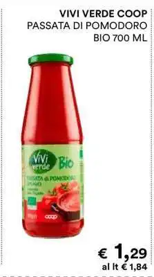 Coop VIVI VERDE COOP PASSATA DI POMODORO BIO 700 ML offerta
