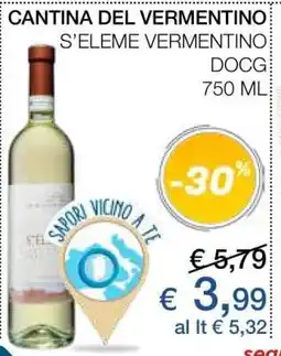 Coop CANTINA DEL VERMENTINO S'ELEME VERMENTINO DOCG offerta