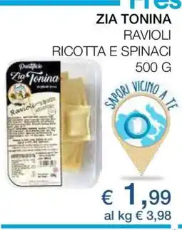 Coop ZIA TONINA RAVIOLI RICOTTA E SPINACI offerta