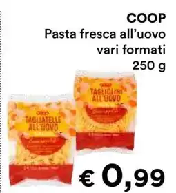 Coop COOP Pasta fresca all’uovo offerta