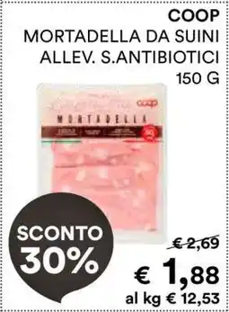 Coop COOP MORTADELLA DA SUINI ALLEV. S.ANTIBIOTICI 150 G offerta