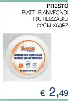 Coop PRESTO PIATTI PIANI/FONDI RIUTILIZZABILI offerta