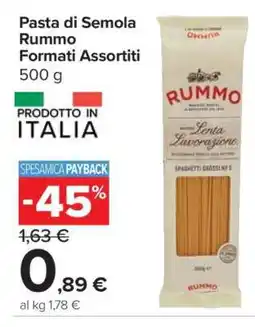 Carrefour Pasta di Semola Rummo Formati Assortiti offerta