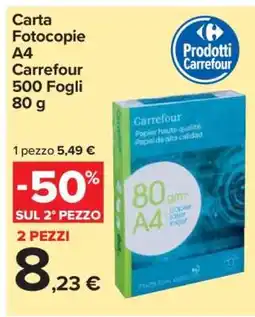 Carrefour Carta Fotocopie A4 Carrefour 500 Fogli 80 g offerta