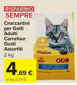 Carrefour Croccantini per Gatti Adulti Carrefour Gusti Assortiti offerta