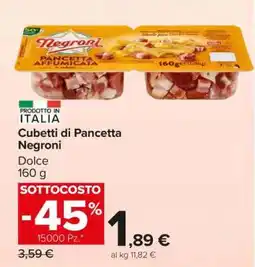 Carrefour Cubetti di Pancetta Negroni offerta
