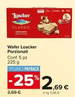 Carrefour Wafer Loacker Porzionati offerta