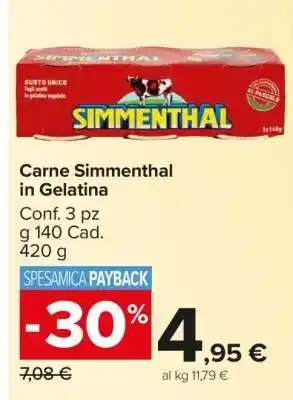 Carrefour Carne Simmenthal in Gelatina offerta