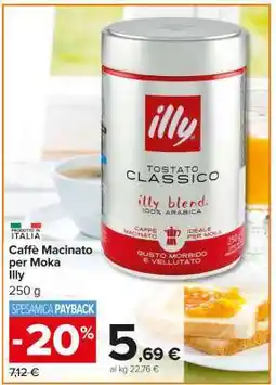 Carrefour Caffè Macinato per Moka Illy offerta