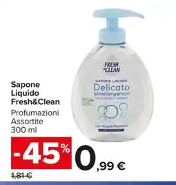 Carrefour Sapone Liquido Fresh & Clean offerta