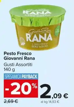 Carrefour PESTO FRESCO GIOVANNI RANA offerta