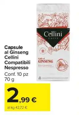 Carrefour Capsule al Ginseng Cellini Compatibili Nespresso offerta