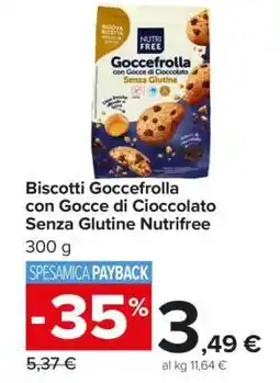 Carrefour Biscotti Goccefrolla con Gocce di Cioccolato Senza Glutine Nutrifree offerta