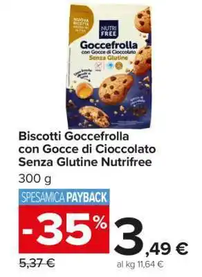 Carrefour Biscotti Goccefrolla con Gocce di Cioccolato Senza Glutine Nutrifree offerta